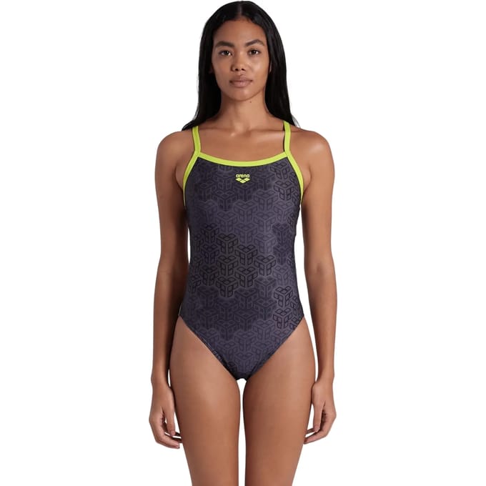 Arena W Camo Kikko Swimsuit Challenge Back soft Green-Black