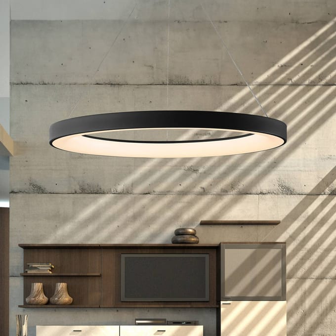 Mantra Iluminación Smart LED hanglamp Niseko II, 65 cm, zwart, CCT, dimbaar