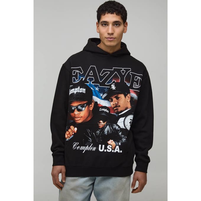 Oversized Eazy-E licentie bedrukt hoodie | Black | Size Small
