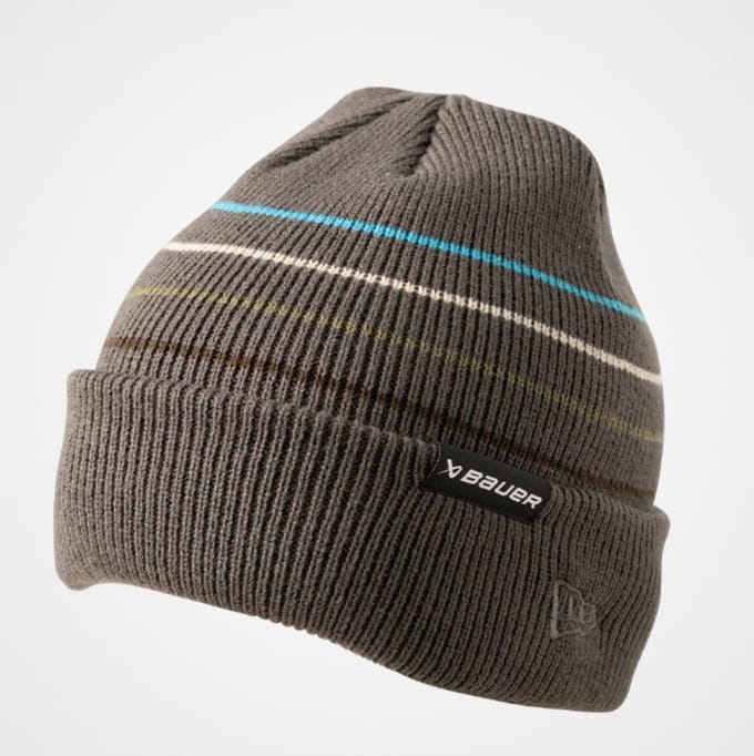 Bauer Striped Pom Pom Knit Beanie Muts Ho23 (Grijs) (Kleur - Grijs, Maat - Jr.)