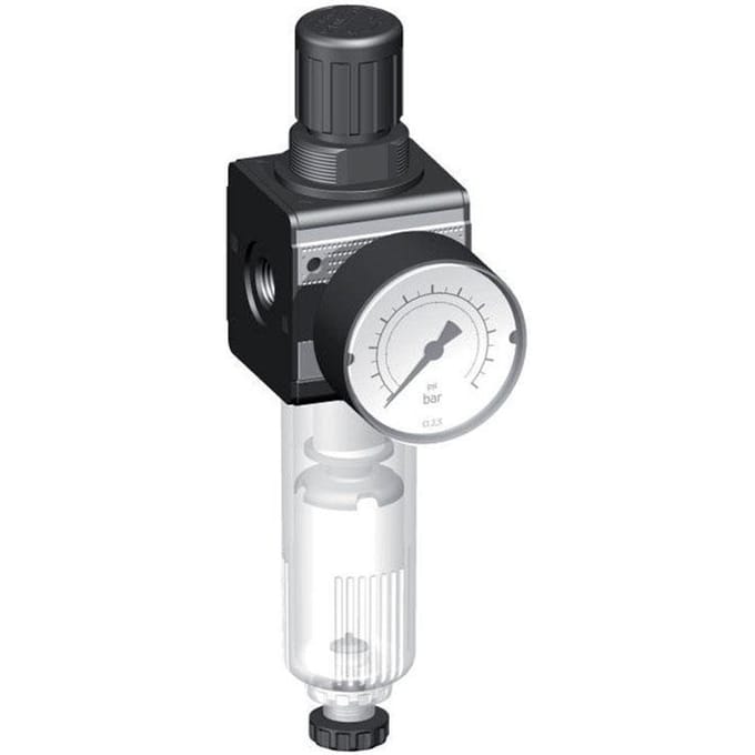 Filter-Regulator G3/8'' 1600l/min 0.5-10.0bar/7-145psi Auto Polycarbonaat Multifix 1