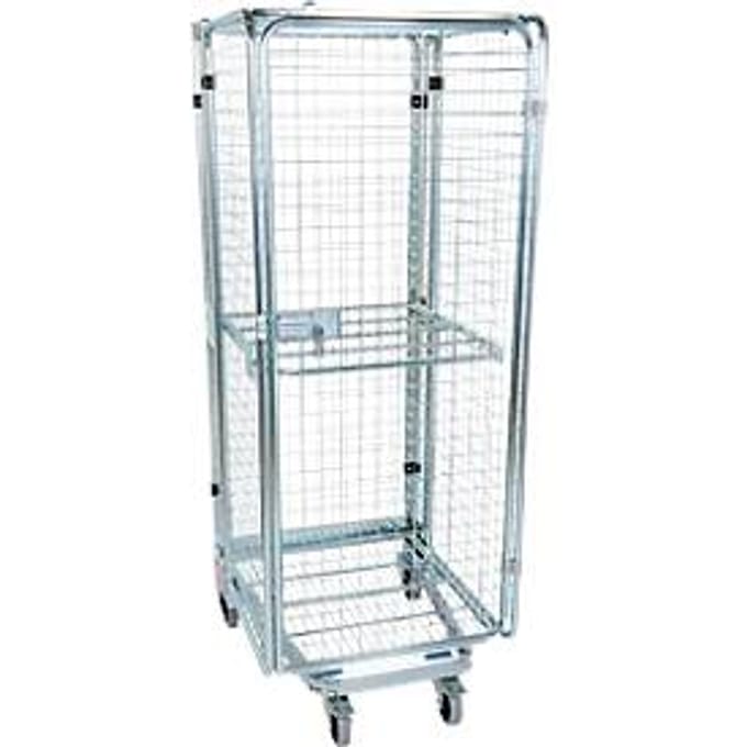 Nestbare metalen container, type antidiefstal, draagvermogen 500 kg, 1 tussenlegbord