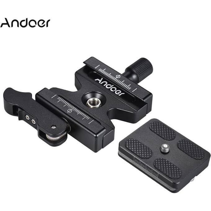 CL-50LS Aluminiumlegering Snelkoppelklem en Snelkoppelplaat met Verstelbare Hendel black