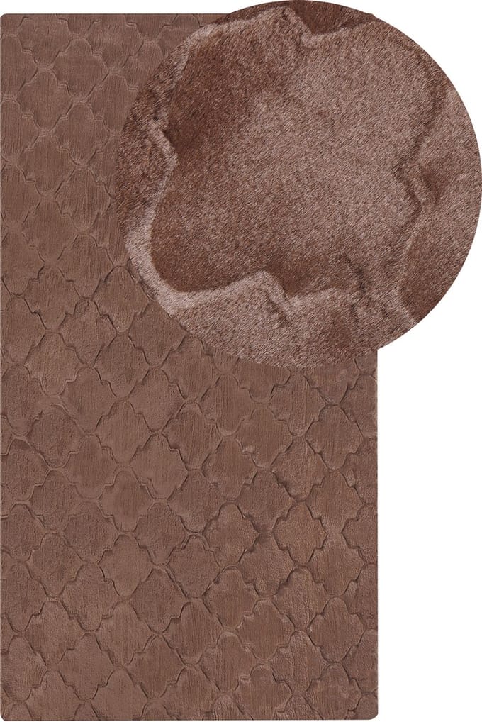 GHARO - Hoogpolig vloerkleed - Bruin - 80 x 150 cm - Polyester