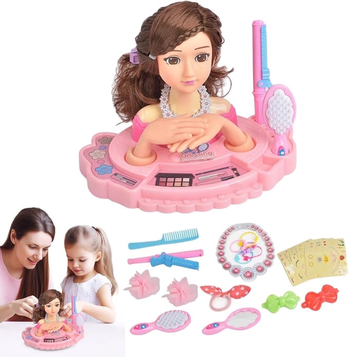 Kappershoofd Speelgoed - Make-up oefenhoofd - Kinderen Leren - Stabiele ABS Structuur - Ca. 26 x 19 cm