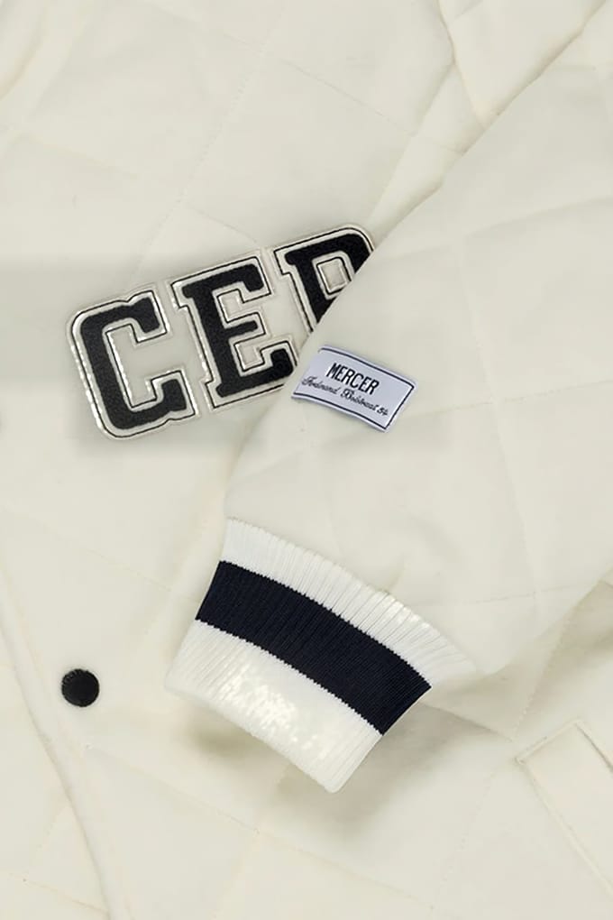 Mercer Amsterdam The Mercer-quilted Varsity Wool - Unisex Crème Größe: S | Bomberjacken Outlet | Unisex
