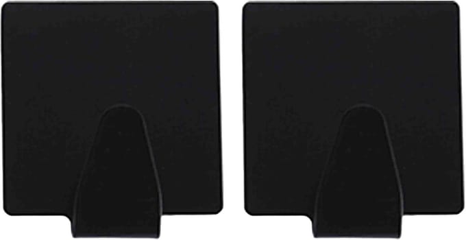 Excellent houseware ophang haakjes - zelfklevend - vierkant - zwart - 6x stuks - rvs
