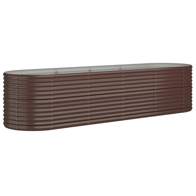 vidaXL - Plantenbak - 296x80x68 - cm - gegalvaniseerd - staal - bruin