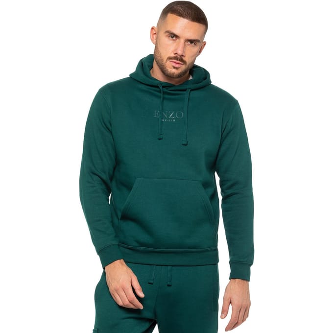 Enzo | Heren Pullover Hoodie - Groen