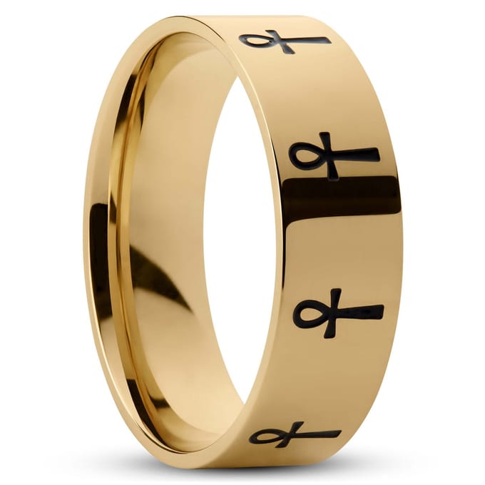 Goudkleurige Ankh Ring