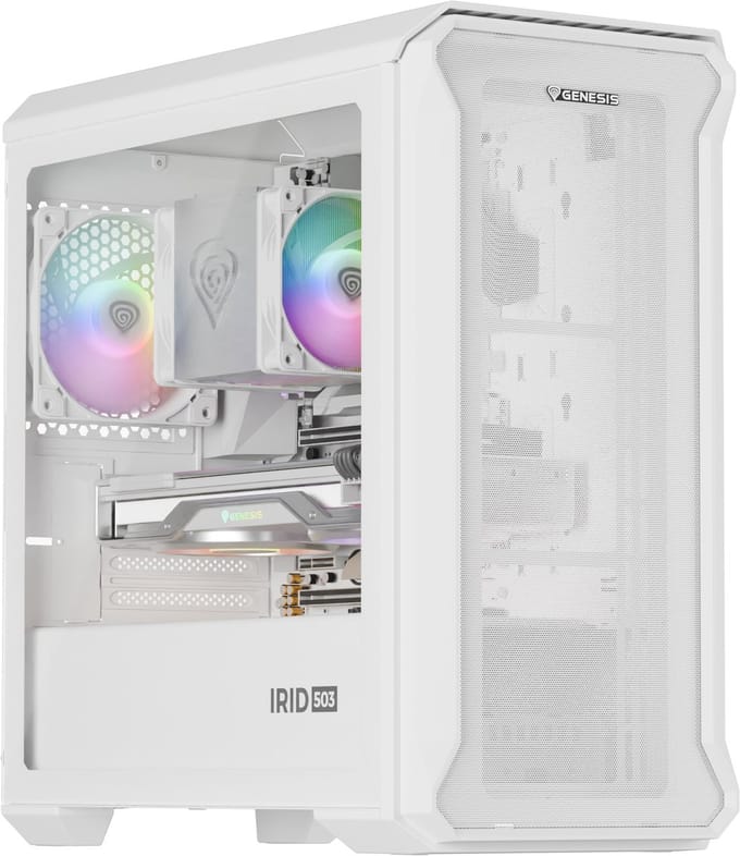 GENESIS Irid 503 Mini Tower Transparant, Wit