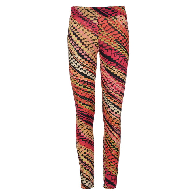 Rode legging met meerkleurige print