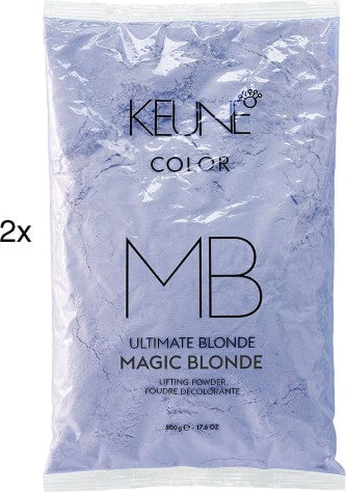 Set Duo, Keune, Magic Blonde, Poudre Oxydante pour Cheveux, Recharge, 2 pièces, 500 g
