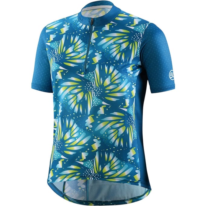 Bicycle Line Dames-jersey met halve rits en losse pasvorm (Turquoise)