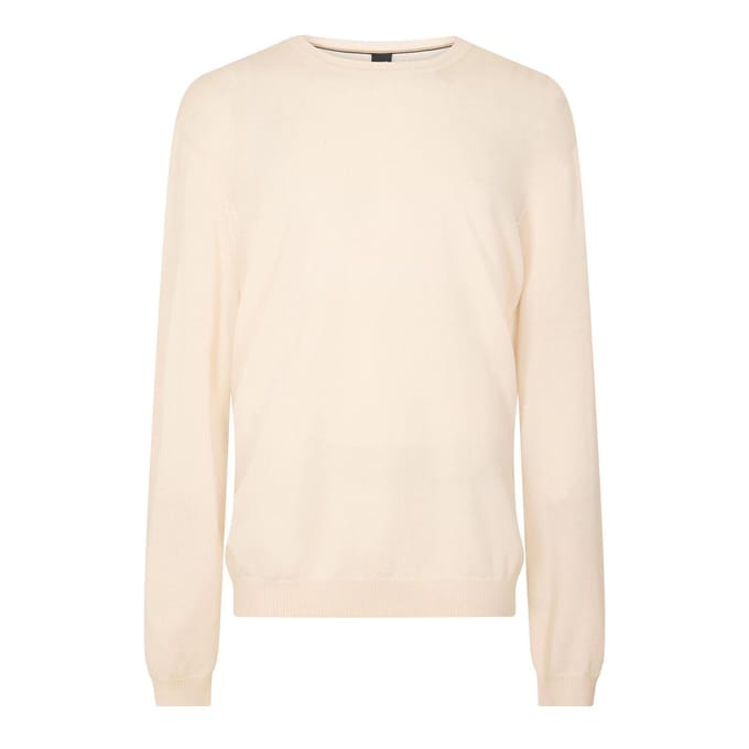 Boss Heren Crew Neck Regular Sweatshirt met lange mouwen (Wit)