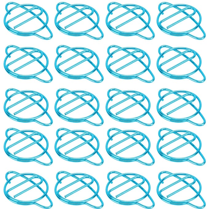 20pcs Clips Papier Léger Petit Portable École Bureau Marqueur de Papier Marque-page Amusant Dossier blue
