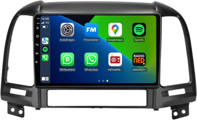 Carplay autoradio voor Hyundai Santa Fe | 2006 t/m 2011 | Android 13 | Draadloos Apple Carplay & Android Auto | 2GB + 32GB | 8-Core processor | Davilon | 2025 model | 2006 2007 2008 2009 2010 2011 | Bluetooth & Wifi