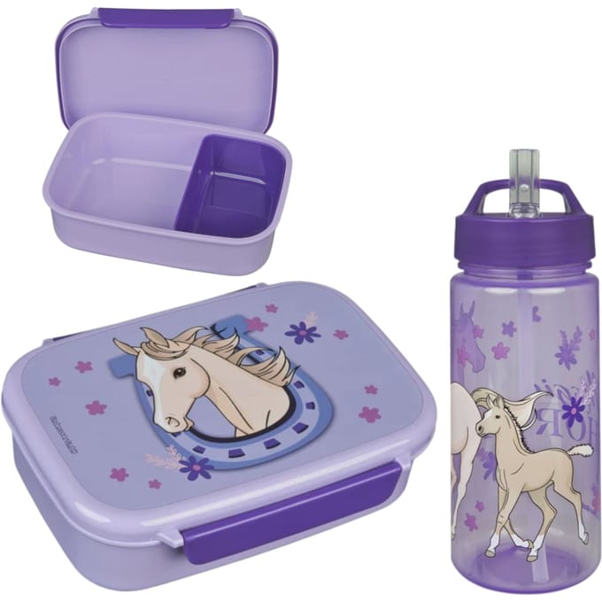 Magic Horse Lunchset - Lunchbox - Drinkfles - Paars - Lunchbox Kinderen
