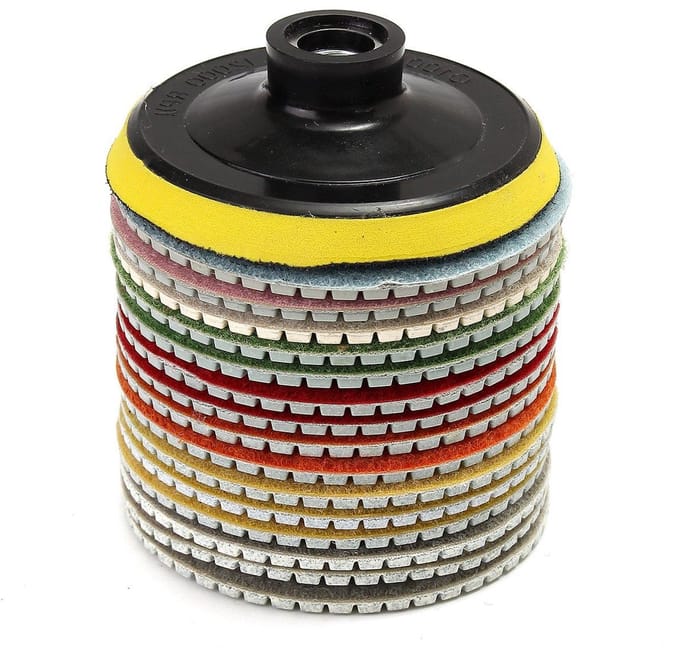 Polijstschijven Set - Schuurschijven Diamant - Vlakken Polijsten - Hybride Constructie - 10 cm Diameter - Niet Gespecificeerd