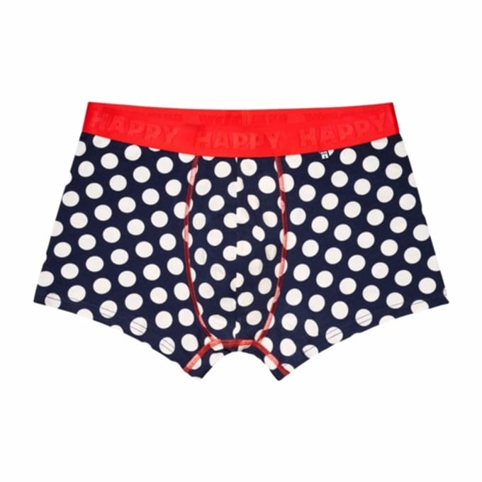 Happy Socks - 1-Pack Navy Big Dot Short Boxer - Heren - Ondergoed