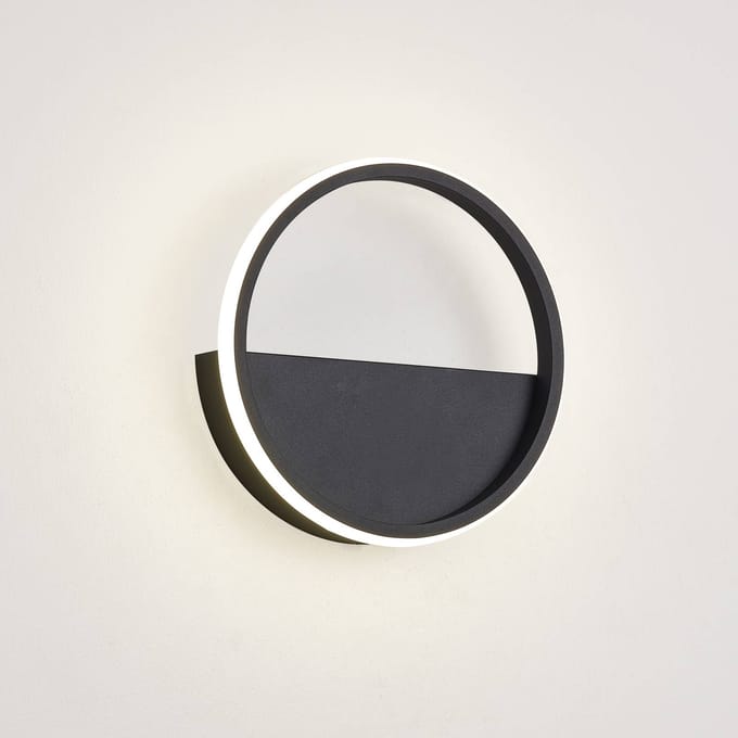 Mantra Iluminación Kitesurf LED wandlamp, aluminium, Ø 20 cm, zwart