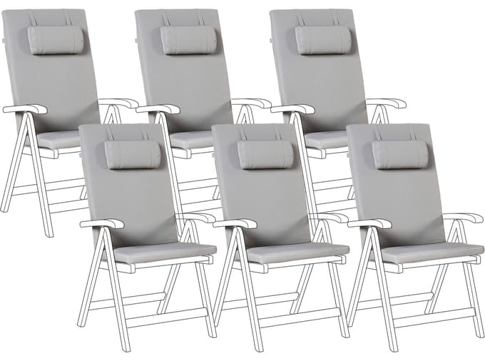 TOSC/JAVA/AMAN PREMIUM - Tuinkussen set van 6 - Lichtgrijs - Polyester