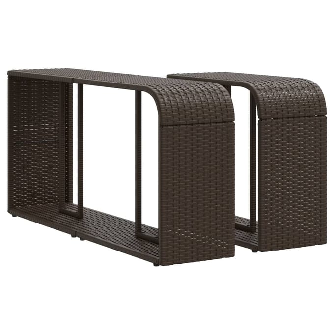 vidaXL - Opbergschappen - 2 - st - poly - rattan - bruin