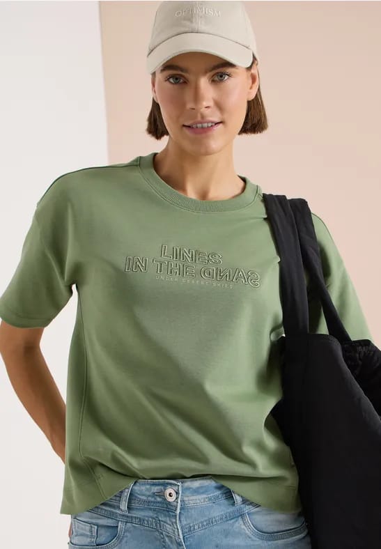 Sweatshirt met korte mouwen en borduursel