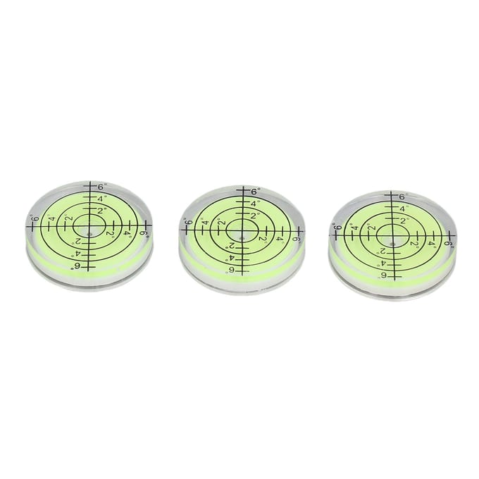 3 Stuks Ronde Waterpas Hoge Precisie Mini Libellenwaterpassen 32mm Horizontaal Meetinstrument beige