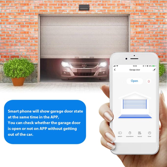 WIFI Intelligente Garagedeuropener Controller Liftschakelaar Mobiele telefoon APP Afstandsbediening Timer wit