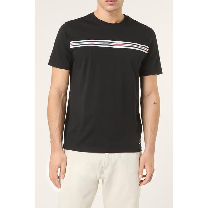 FILA Diecimo Regular Heritage Tape T-shirt Black Taglia: M | Magliette basic Outlet | Uomo | Nero