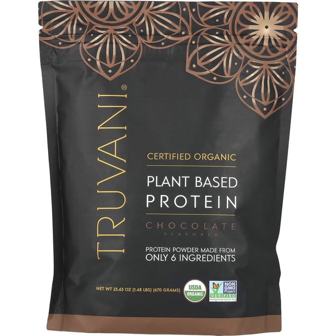 Truvani, plantaardige proteïne, chocolade, 1,48 lbs (670 gr)