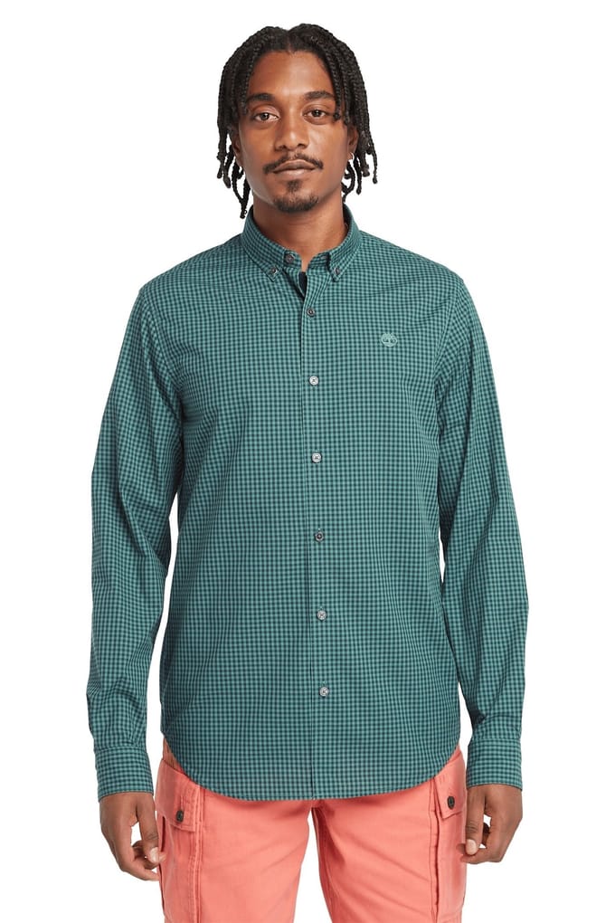 Timberland Micro Gingham Poplin Shirt Sea Pine Yd Größe: S | Casual hemden Outlet | Herren