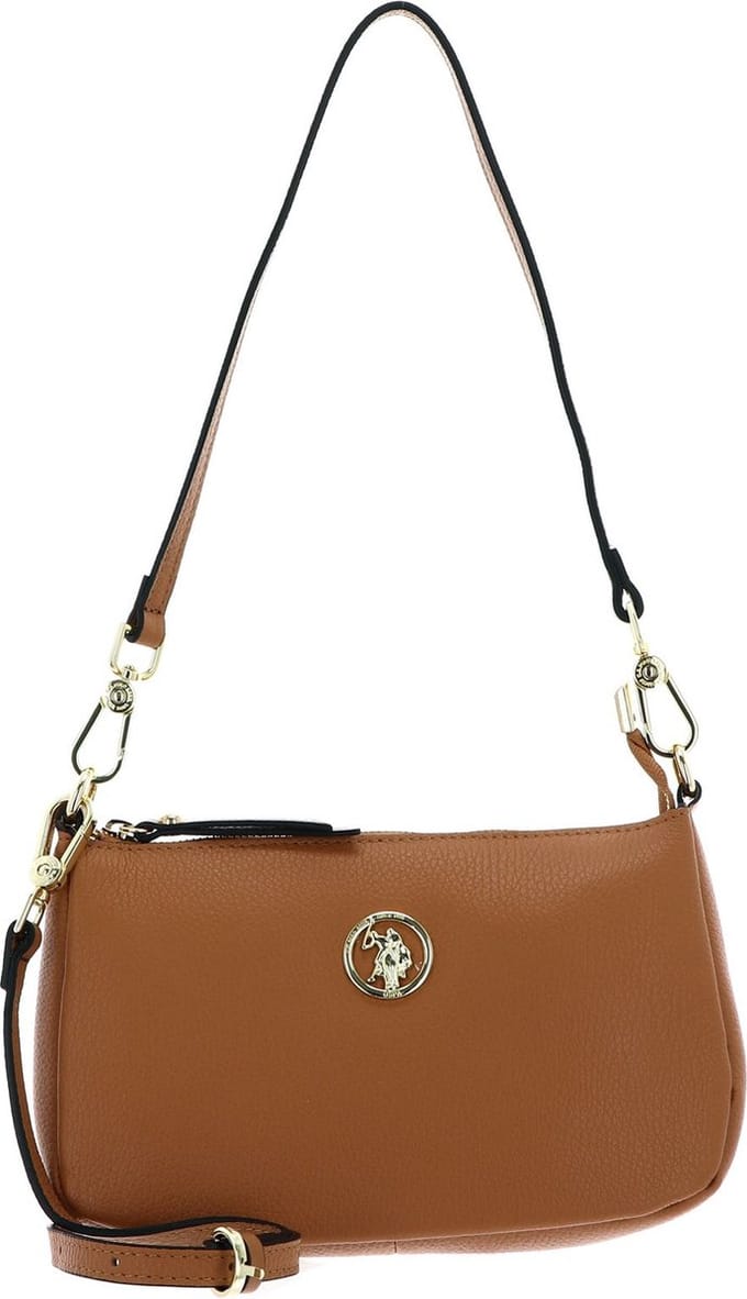 U.S. POLO ASSN. Leren Schoudertas Florence Arlington Hobo Leather Light Tan Lichtbruin