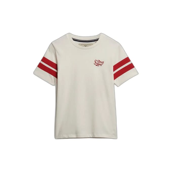 Superdry - Varsity Stripe Script T-shirt - Dames - T-shirts