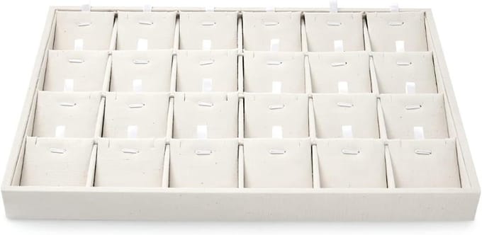 Sieraden Lade - Opberger Organizer - Sieraden Opbergen - Stapelbaar Ontwerp - 24 Vakken - Beige