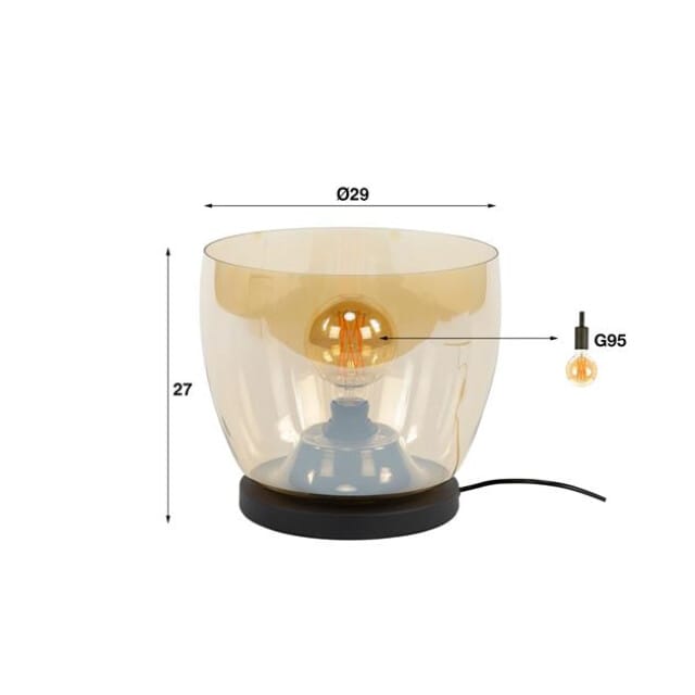 Hoyz Collection - Vloerlamp UP L - Amberkleurig Glas - Ø29