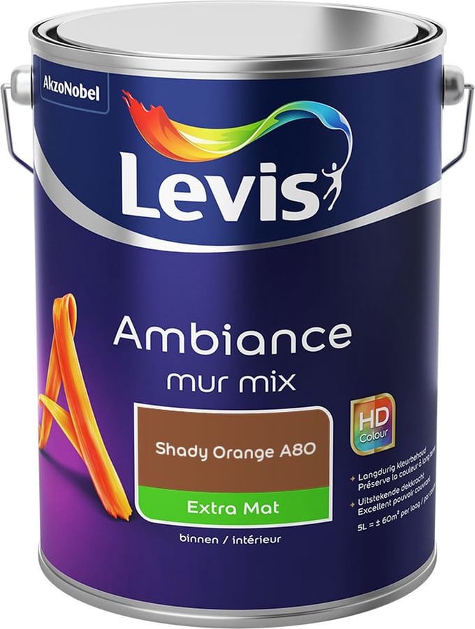 Levis - Ambiance Mur Extra Mat Mix - Shady Orange A80 - Mengverf - 5 L