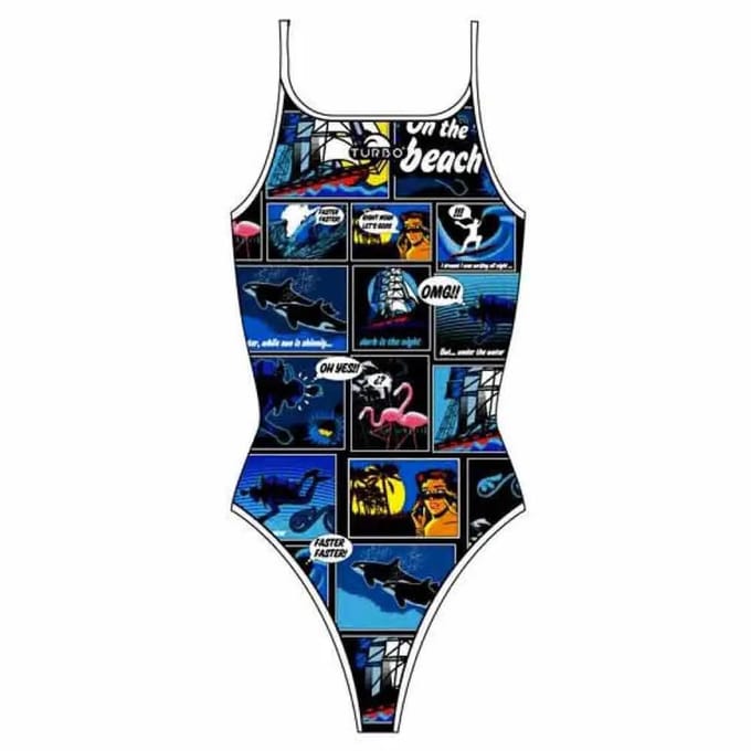 Turbo New Comic Zwemkleding Blauw XL Vrouw