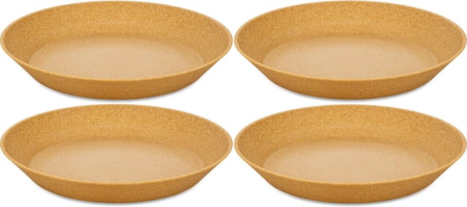 Diep Bord, 24 cm, Set van 4, Organic, Houtvezels - Koziol | Connect Plate