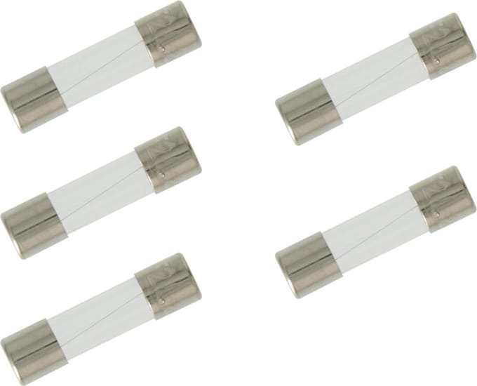Glaszekering 5x20mm - 230V - 2 Amp(1x) - 1,6 Amp(2x) - 3,15(2x) - 5 Stuks