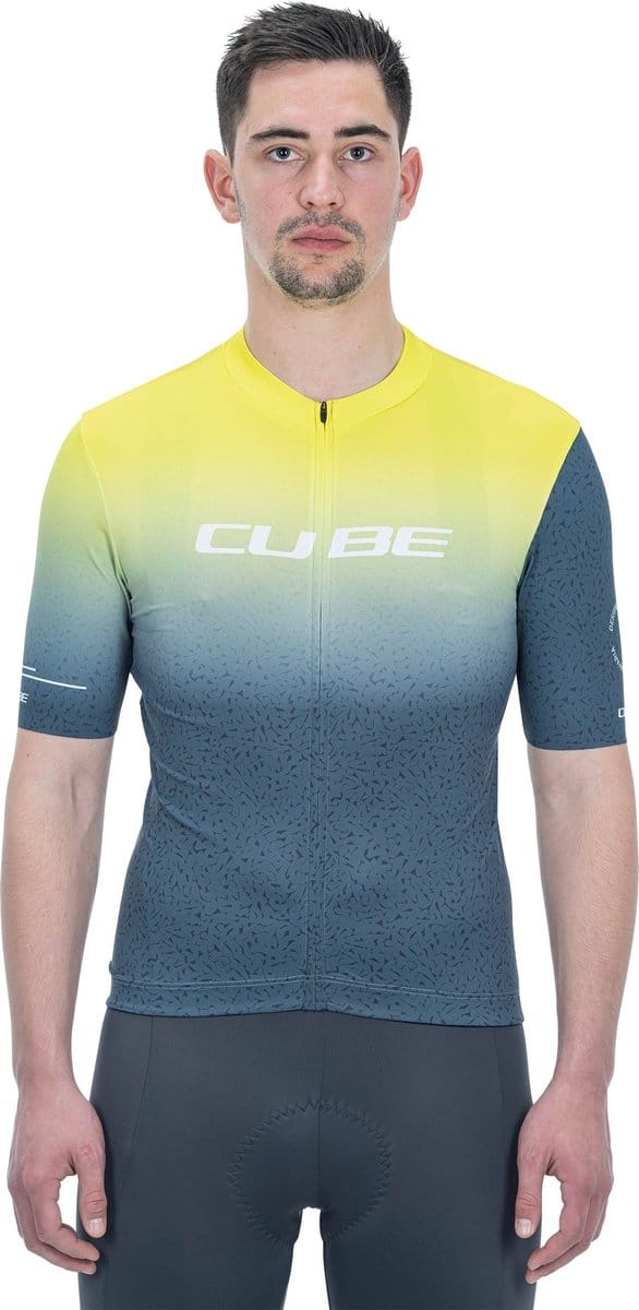 CUBE Fietsshirt BLACKLINE JERSEY RACE S/S YELLOW/GREY L
