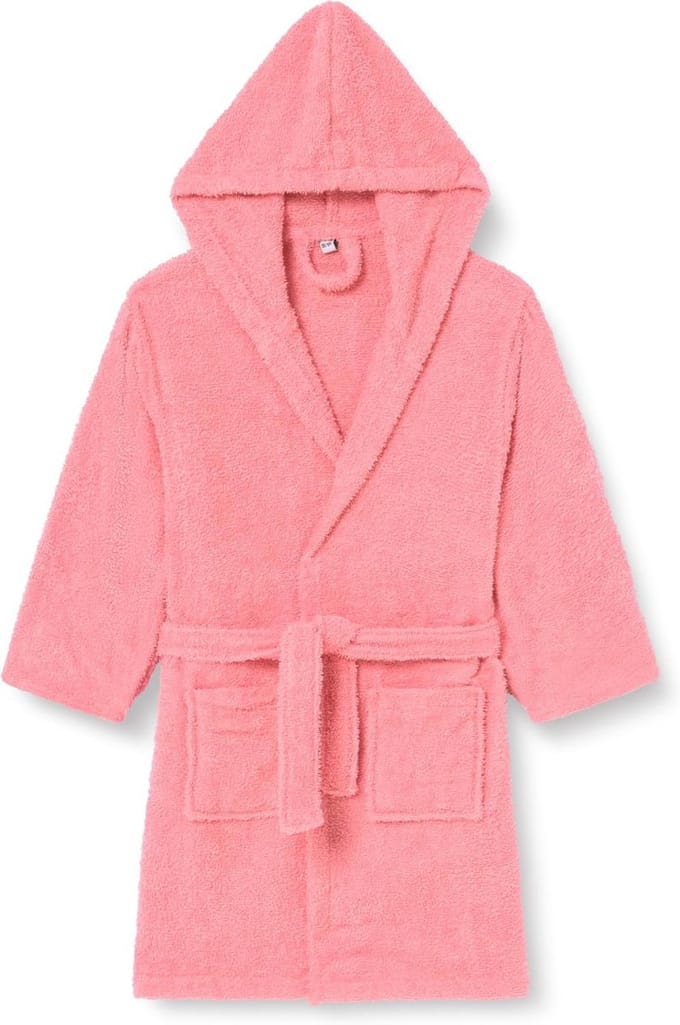 Kinder Terry Badjas met Kap en Ceintuur, Coral Rood