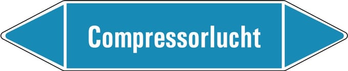 Compressorlucht leidingmarkering op vel 252 x 52 mm - 3 per vel