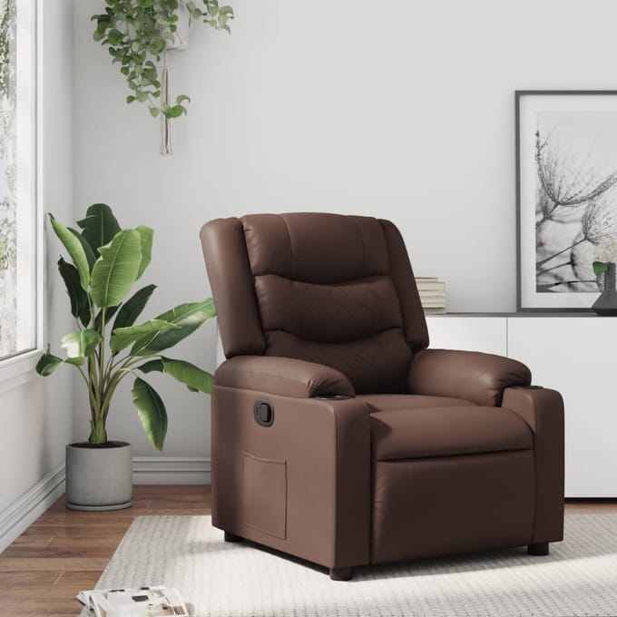 vidaXL - Fauteuil - verstelbaar - kunstleer - bruin