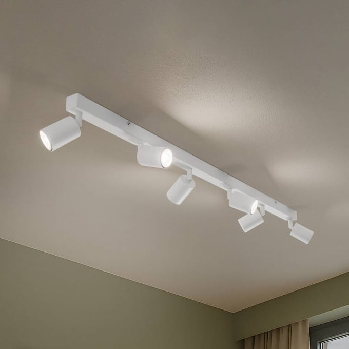 TK Lighting Plafondspot Top, wit, 127 cm, 6-lamps, metaal, GU10