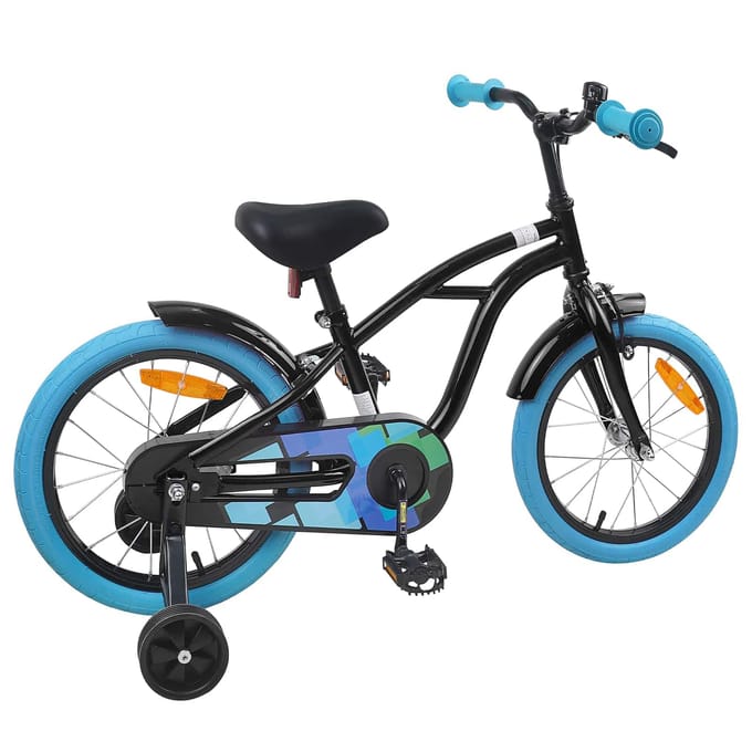 vidaXL - Kinderfiets - 16 - Inch - voor - 4-6 - jaar - oud - Zwart