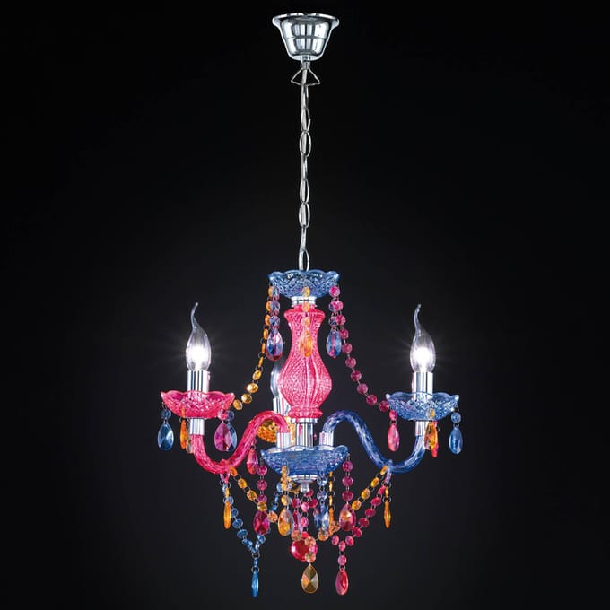 REALITY LÜSTER Kroonluchter - Chroom - excl. 3x E14 - D: 46 cm - Behang Multicolor