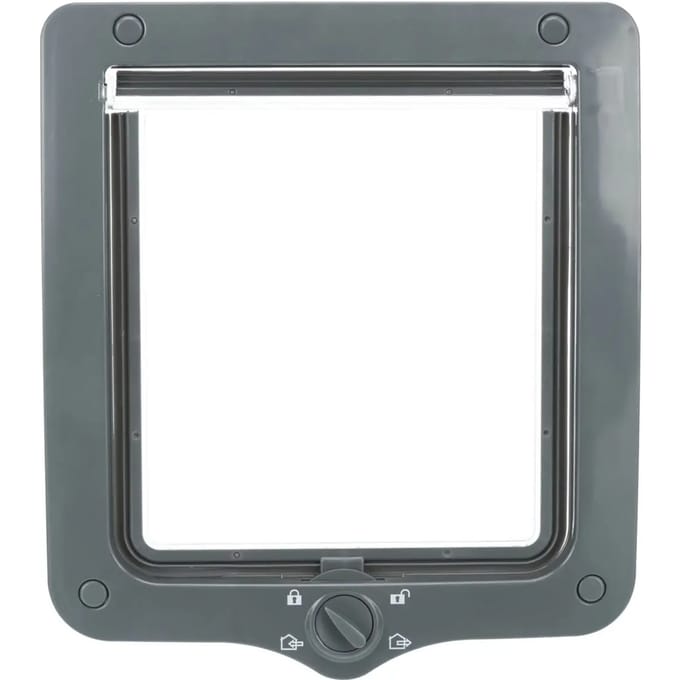 Trixie - 4-Weg Kattenluik - XL - Met Tunnel - Grijs - 28X24 cm