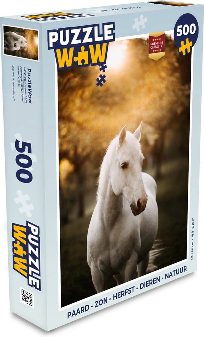 Puzzel Paard - Zon - Herfst - Dieren - Natuur - Legpuzzel - Puzzel 500 stukjes